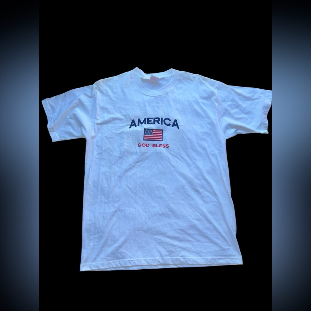 ✨White vintage 90s America God Bless cotton T-shirt✨